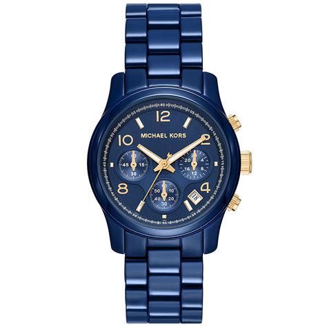 michael kors horlive zwart blauw|Michael Kors runway watch.